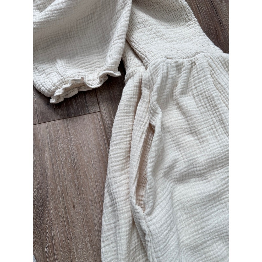 Neuflora Loveland Dress Small Gauze Smocked Puff Sleeve Cottage Prairie Boho - Picture 4 of 13
